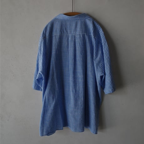 <awasa> awasa open collar s/s check shirt