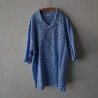 <awasa> awasa open collar s/s check shirt