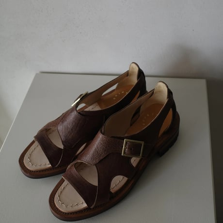 <post production> Hunt-Sandals Ezojika　（vintage brown)