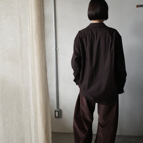 <YOKO SAKAMOTO> OPEN COLLAR SHIRT (brown)