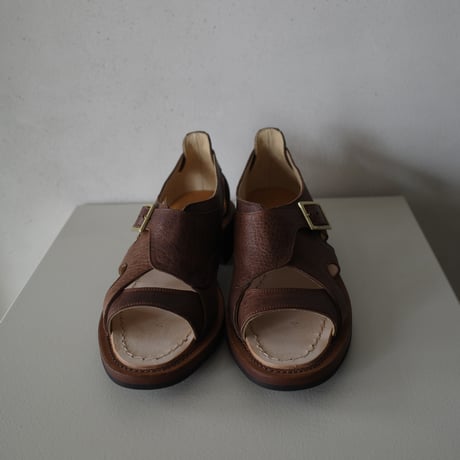 <post production> Hunt-Sandals Ezojika　（vintage brown)