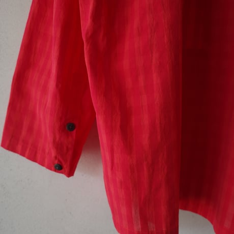 <BISOWN> COTTON HIDDEN CHECK  SLEEPING SHIRTJACKET (RED CHECK)
