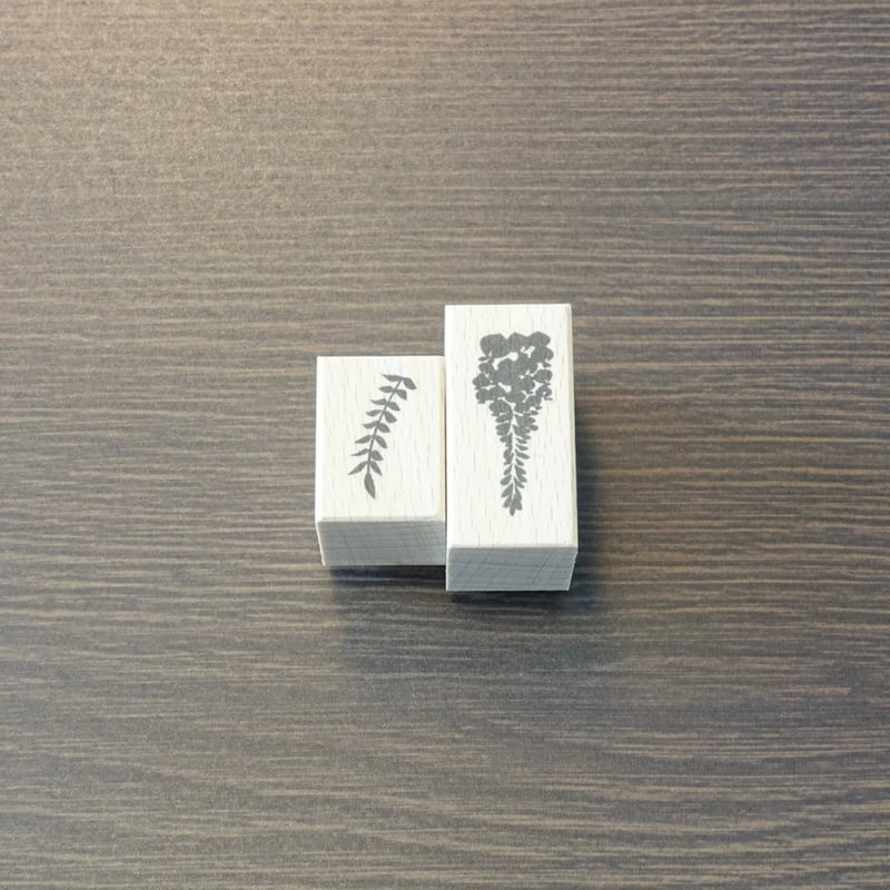 藤（花・葉セット）25mm x 10mm・18mm x 10mm | 和風はんこ 素志や