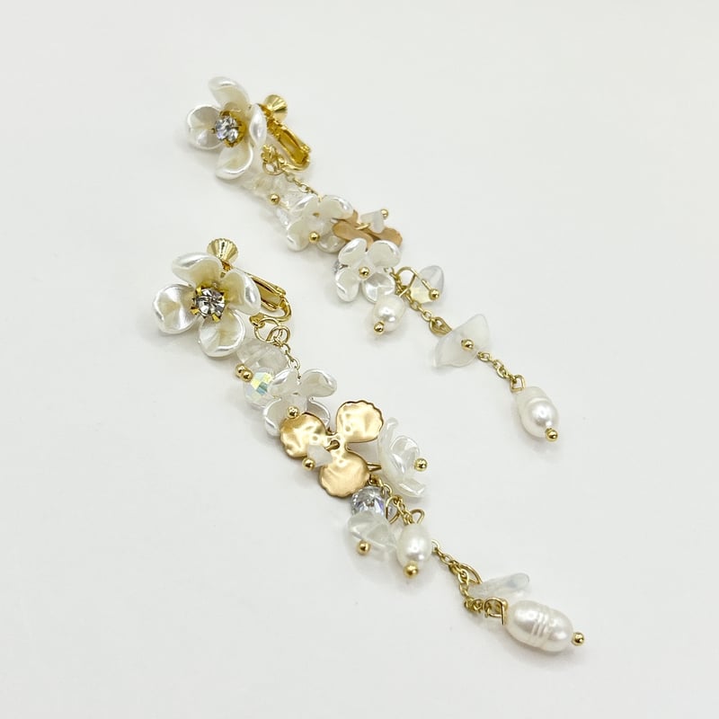 イヤリング　高級品　パール　フラワー パールフラワーイヤリング | innocence_ac