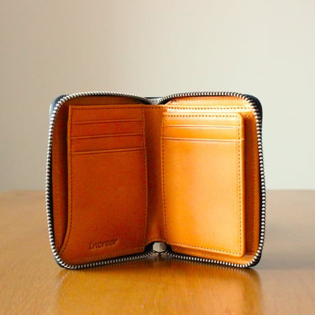 STEP round middle wallet  BLACK