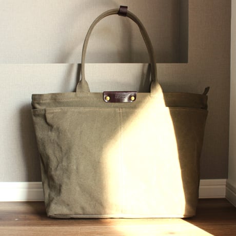 BO simple tote bag large  KHAKI