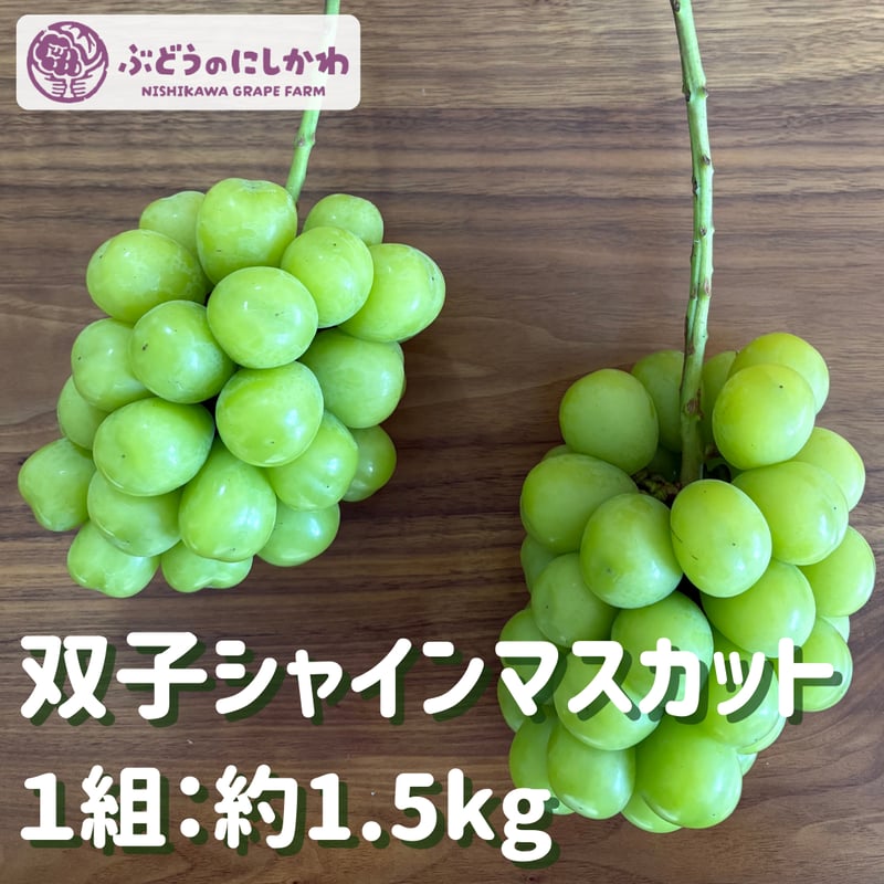 1名様限定】 双子シャインマスカット 1組：約1.5kg | ぶどうのにし