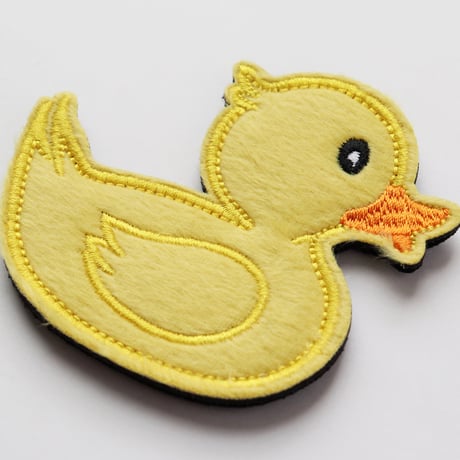 ワッペン アヒル 赤ちゃん（子供） マジックテープ着脱 かわいいあひる刺繍パッチ サイズ：横8.2×縦7.8cm