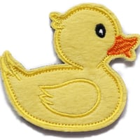ワッペン アヒル 赤ちゃん（子供） マジックテープ着脱 かわいいあひる刺繍パッチ サイズ：横8.2×縦7.8cm