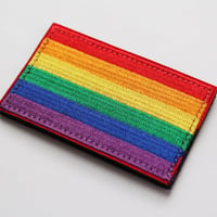 ワッペン LGBT レインボーフラッグ マジックテープ（ベルクロ・面ファスナー）着脱式 ミリタリー サバゲー 刺繍パッチ サイズ：横8.2×縦5.2cm