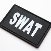 ワッペン SWAT（スワット・特殊部隊） PVCパッチ マジックテープ着脱 サイズ：7.5×4.8cm