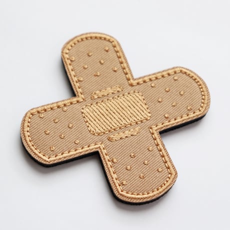 ワッペン 絆創膏（ばんそうこう） マジックテープ（ベルクロ・面ファスナー）着脱 ミリタリー サバゲー 刺繍パッチ クロス貼り