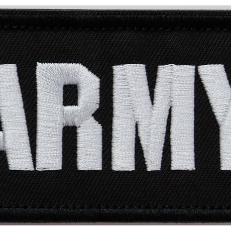ワッペン ARMY（アーミー・陸軍） マジックテープ（ベルクロ・面ファスナー）着脱式 ミリタリー サバゲー 刺繍パッチ サイズ：9×5cm