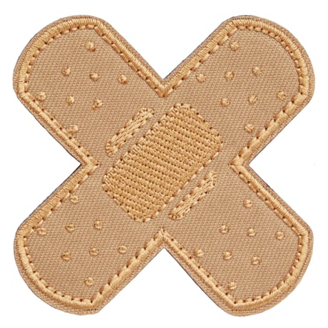 ワッペン 絆創膏（ばんそうこう） マジックテープ（ベルクロ・面ファスナー）着脱 ミリタリー サバゲー 刺繍パッチ クロス貼り