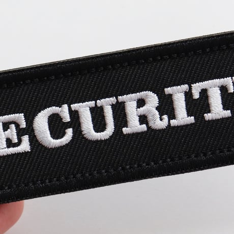 ワッペン SECURITY（セキュリティ・保安・警備） マジックテープ（ベルクロ・面ファスナー）着脱式 ミリタリー サバゲー 刺繍パッチ 9×3cm