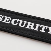 ワッペン SECURITY（セキュリティ・保安・警備） マジックテープ（ベルクロ・面ファスナー）着脱式 ミリタリー サバゲー 刺繍パッチ 9×3cm