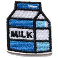 ワッペン 牛乳パック（MILK・ミルク） 3個セット シール・アイロン接着 説明書付き かわいい刺繍パッチ