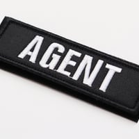 ワッペン AGENT（エージェント・調査官・スパイ） マジックテープ（ベルクロ・面ファスナー）着脱式 ミリタリー サバゲー 刺繍パッチ サイズ：8.2×2.5cm