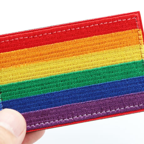 ワッペン LGBT レインボーフラッグ マジックテープ（ベルクロ・面ファスナー）着脱式 ミリタリー サバゲー 刺繍パッチ サイズ：横8.2×縦5.2cm