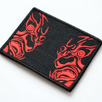 ワッペン 金剛力士像（仁王） マジックテープ（ベルクロ）着脱式 刺繍パッチ サイズ：横9cm×縦7cm