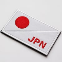 ワッペン 日本 国旗 JPN マジックテープ着脱 ミリタリー 日の丸 刺繍パッチ サイズ：横8.7cm×縦5.4cm