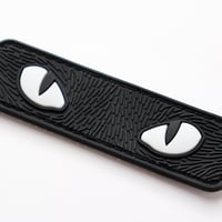 ワッペン 猫の目 PVCパッチ マジックテープ（ベルクロ）着脱 ミリタリー サイズ：8.8cm×2.5cm