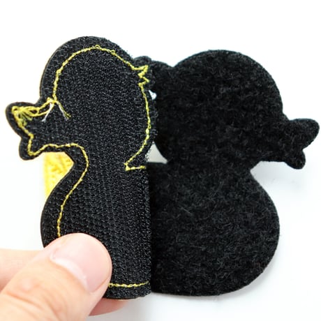 ワッペン アヒル 赤ちゃん（子供） マジックテープ着脱 かわいいあひる刺繍パッチ サイズ：横8.2×縦7.8cm