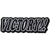 ワッペン VICTORY!! マジックテープ（ベルクロ・面ファスナー）着脱式 ミリタリー サバゲー 勝利 文字 刺繍パッチ