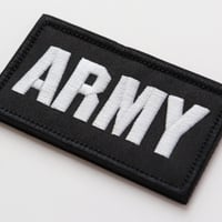 ワッペン ARMY（アーミー・陸軍） マジックテープ（ベルクロ・面ファスナー）着脱式 ミリタリー サバゲー 刺繍パッチ サイズ：9×5cm