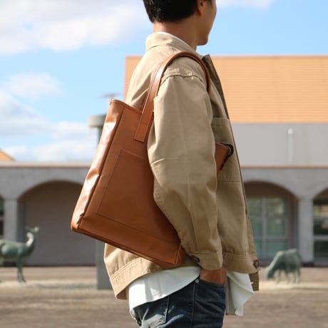 カリー　シンプルレザートート縦型57235