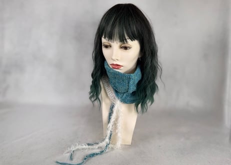 Ｗターバン：やりなおしの青空｜Turquoise & Ivory