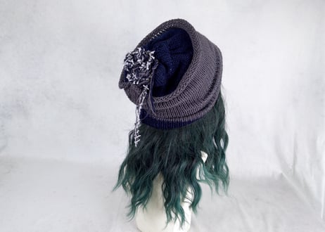 Ｗターバン：風まかせ｜Navy & Gray