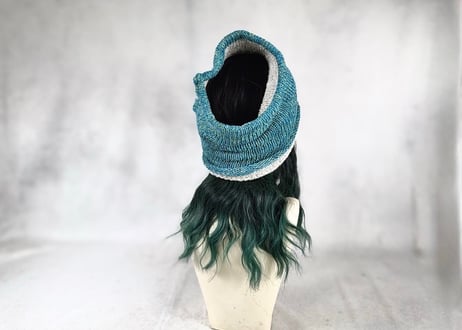 Ｗターバン：やりなおしの青空｜Turquoise & Ivory
