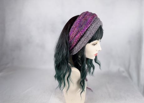 Ｗターバン：風の再起｜Purple & MauveGray