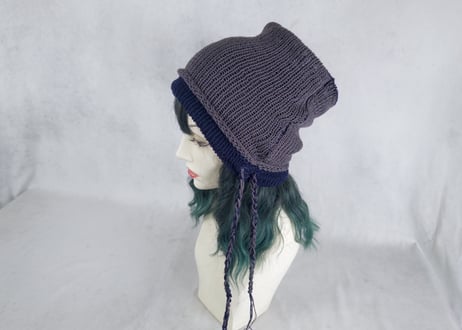 Ｗターバン：風まかせ｜Navy & Gray