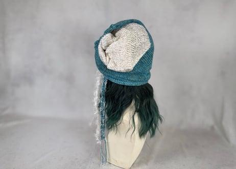 Ｗターバン：やりなおしの青空｜Turquoise & Ivory