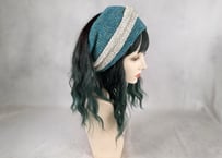 Ｗターバン：やりなおしの青空｜Turquoise & Ivory