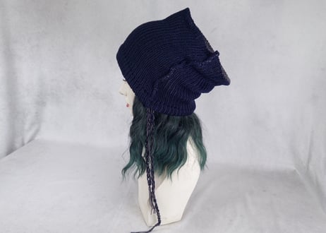 Ｗターバン：風まかせ｜Navy & Gray