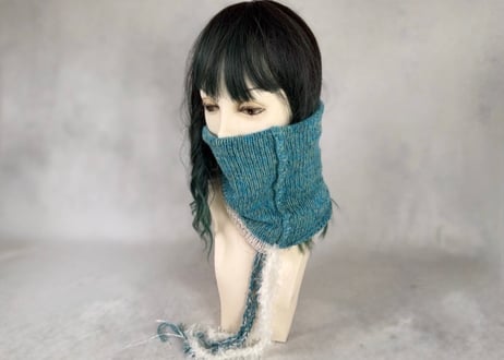 Ｗターバン：やりなおしの青空｜Turquoise & Ivory