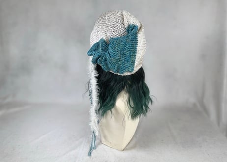 Ｗターバン：やりなおしの青空｜Turquoise & Ivory