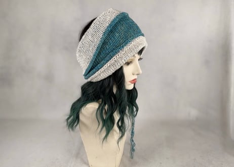 Ｗターバン：やりなおしの青空｜Turquoise & Ivory