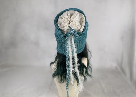 Ｗターバン：やりなおしの青空｜Turquoise & Ivory