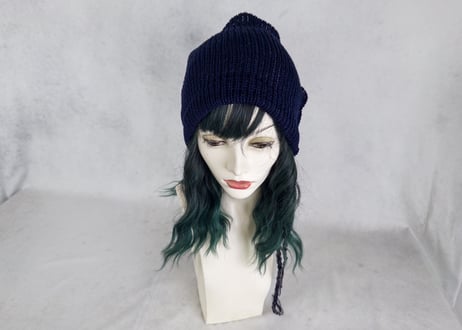 Ｗターバン：風まかせ｜Navy & Gray