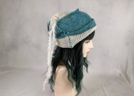 Ｗターバン：やりなおしの青空｜Turquoise & Ivory