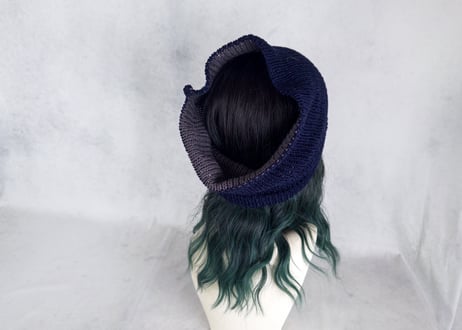 Ｗターバン：風まかせ｜Navy & Gray