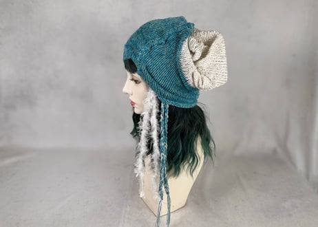 Ｗターバン：やりなおしの青空｜Turquoise & Ivory