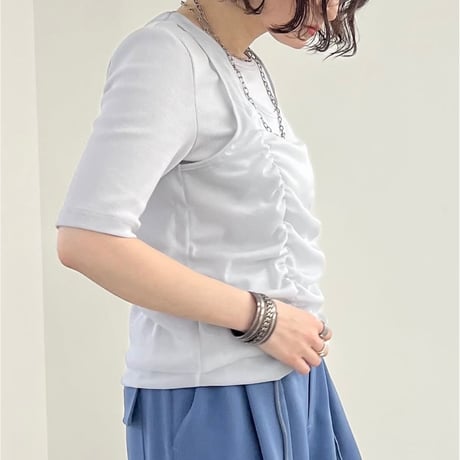 シフォンレイヤードTシャツ