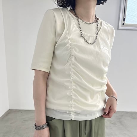 シフォンレイヤードTシャツ
