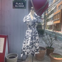 コットン プリント シャツワンピース Joseph Ribkoff 白地インディゴ size6