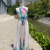 マキシ丈リゾートワンピース 花柄プリーツ size6 Joseph Ribkoff